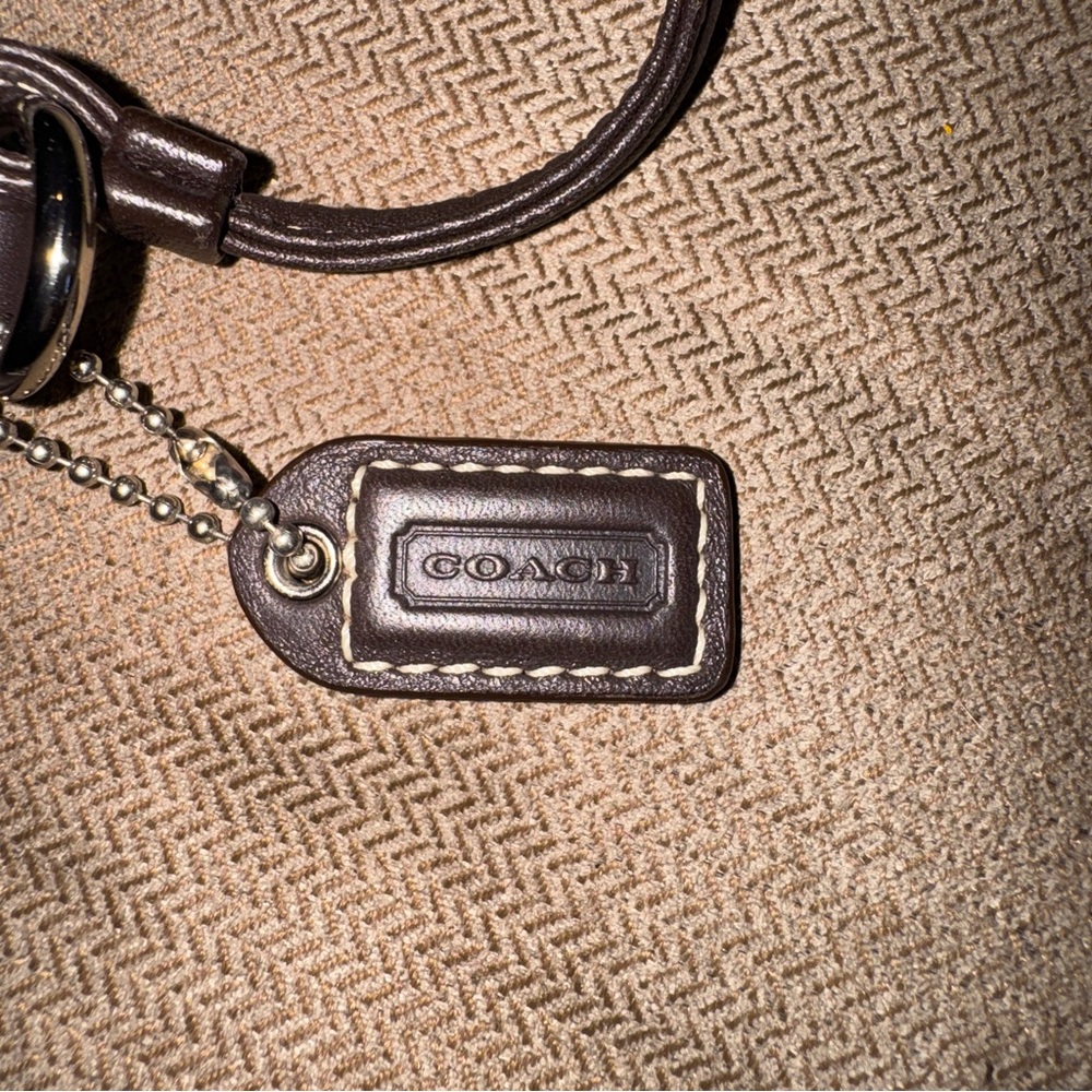 Coach Dark Brown Pebble Leather Wristlet - Picture 4 of 7